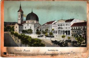 1903 Pécs, Széchényi tér Fürst Lipót kiadása (kopott sarkak / worn corners)