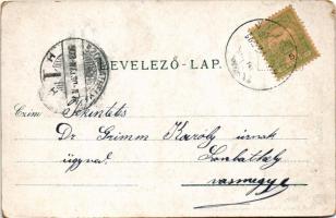 1903 Pécs, Széchényi tér Fürst Lipót kiadása (kopott sarkak / worn corners)