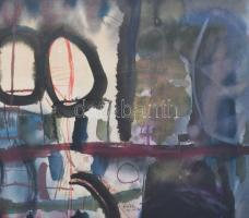 Misch Ádám (1935-1995): Este felé (cím nélkül), 1965. Akvarell, papír, jelezve jobbra lent, üvegezet...