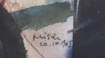 Misch Ádám (1935-1995): Este felé (cím nélkül), 1965. Akvarell, papír, jelezve jobbra lent, üvegezet...