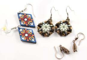 vegyes bizsu tétel, benne ezüst fülbevaló pár