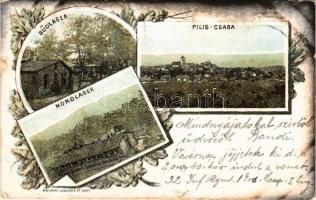 1899 Piliscsaba, Déli és északi katonai tábor / Südlager, Nordlager. Blau Albert Art Nouveau, floral, litho (EK)