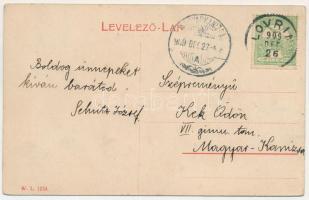 1909 Lovrin, Fő utca, templom. W.L. 1259. / Hauptgasse / main street, church (fa)