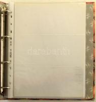 Használt, de jó állapotú négygyűrűs bankjegyberakó album, összesen 36db berakólappal (22db hármas el...