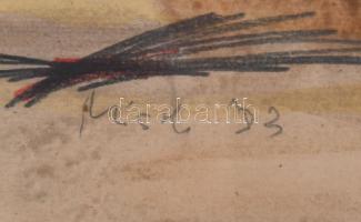 Misch Ádám (1935-1995): Emlékezetes nap, 1983. Vegyes technika, papír, jelezve jobbra lent, hátoldal...