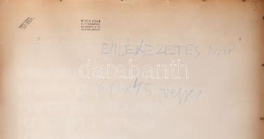 Misch Ádám (1935-1995): Emlékezetes nap, 1983. Vegyes technika, papír, jelezve jobbra lent, hátoldal...