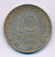 1948. 10Ft Ag "Széchenyi" T:AU,XF patina Adamo EM2