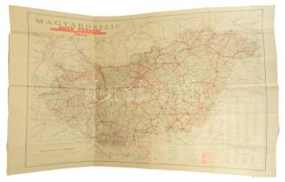 1946 Magyarország autótérképe, szerk.: Turner István, 1:500000, Klösz, 84×113 cm hajtva