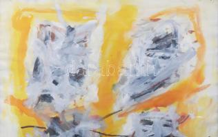 Misch Ádám (1935-1995): Gesztusok sárgában (cím nélkül), 1987. Vegyes technika, papír, jelezve jobbr...