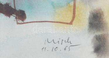 Misch Ádám (1935-1995): Útközben (cím nélkül), 1965. Akvarell, papír, jelezve jobbra lent, üvegezett...