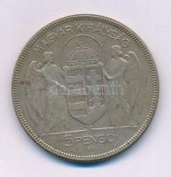 1930. 5P Ag &quot;Horthy jobbra&quot; T:VF,F patina, karc
Adamo P8