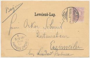 1898 Nagyszeben, Hermannstadt, Sibiu; látkép. G. A. Seraphin kiadása, szecessziós-virágos keret címe...