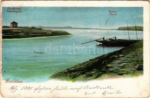 1901 Pancsova, Pancevo; Vesztegzár a Temes és Duna folyónál. Kohn Samu kiadása / Contumaz / Timis and Danube rivers (EM)