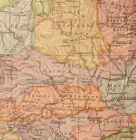 ca 1930 Kogutowitz: Magyarország térképe a trianoni határok feltüntetésével ca 1930.. 60x70 cm