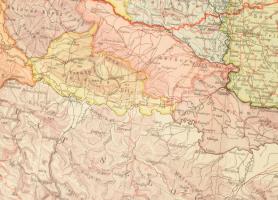 ca 1930 Kogutowitz: Magyarország térképe a trianoni határok feltüntetésével ca 1930.. 60x70 cm