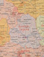 A Magyar Szent Korona országainak térképe 1914. Modern térképlap a vármegye címerekkel. 120x90 cm Sz...