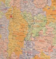 A Magyar Szent Korona országainak térképe 1914. Modern térképlap a vármegye címerekkel. 120x90 cm Sz...