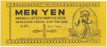 1979. Miskolc "Potom-Pénz / MEN YEN" Nehézipari Műszaki Egyetem T:F