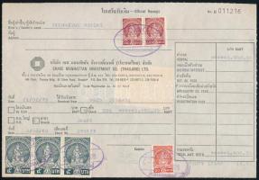 Thaiföld 1978 Nyugta 19.50 Baht okmánybélyeggel