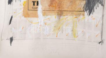 Misch Ádám (1935-1995): Pince (Hajós), 1983. Vegyes technika, kollázs, papír, jelezve középen lent, ...