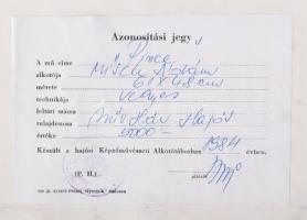 Misch Ádám (1935-1995): Pince (Hajós), 1983. Vegyes technika, kollázs, papír, jelezve középen lent, ...