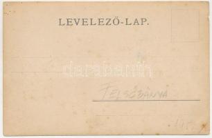 Felsőbánya, Baia Sprie; utca, lovaskocsi / street view, horse-drawn carriage. photo (szakadás / tear...