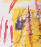 Misch Ádám (1935-1995): Felfelé törekvés (cím nélkül), 1988. Akvarell, ceruza, papír, jelezve középe...