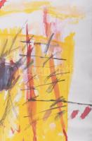 Misch Ádám (1935-1995): Felfelé törekvés (cím nélkül), 1988. Akvarell, ceruza, papír, jelezve középe...