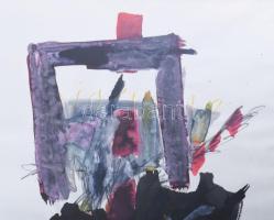 Misch Ádám (1935-1995): Geometria és gesztus (cím nélkül). Akril, ceruza, papír, jelezve jobbra lent...