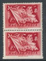 1948 Centenárium 8f függőleges pár, alul fogazatlan