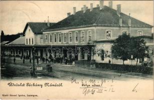 1905 Párkánynána, Párkány-Nána, Parkan-Nána, Parkan, Stúrovo; vasútállomás, pályaudvar. Stromf Ignác kiadása / railway station (EK)