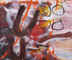 Misch Ádám (1935-1995): Cím nélkül, 1989. Vegyes technika, papír, jelezve jobbra lent, üvegezett fak...