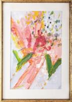 Misch Ádám (1935-1995): Álomba merülve/Im Schlaf versinken, 1988. Tempera, papír, jelezve középen le...