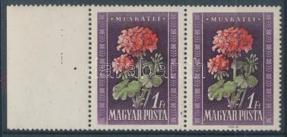 1950 Virág (I.) 1Ft ívszéli pár eltolódott piros színnyomattal