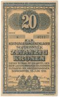 1916. Sopronnyék / hadifogolytábor 1916. június 16. 20K arab sorozat- és sorszámmal "6 0717&quo...