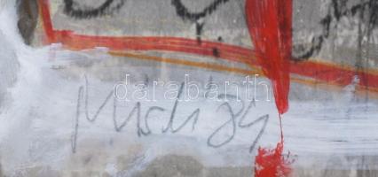 Misch Ádám (1935-1995): Rózsásan, 1984. Vegyes technika, papír, jelezve balra lent, üvegezett fakere...