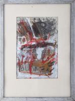 Misch Ádám (1935-1995): Rózsásan, 1984. Vegyes technika, papír, jelezve balra lent, üvegezett fakere...