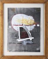 Misch Ádám (1935-1995): Kép látvány, 1983. Vegyes technika, papír, jelezve balra középen lent, hátol...