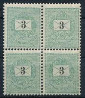 1889 "E" 3kr négyestömb