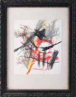 Misch Ádám (1935-1995): Cím nélkül, 1989. Ceruza, papír, jelezve középen lent. Üvegezett fakeretben,...