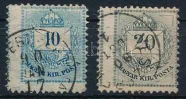 1881 Képbe fogazott 10kr és 20kr