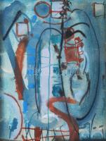 Misch Ádám (1935-1995): Cím nélkül, 1965. Akvarell, papír, jelezve jobbra lent. Üvegezett fakeretben, 21×16 cm.