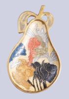 2 db zománcozott réz dísztárgy. 13 cm, 18 cm