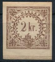 1868 2kr szegélyvonalas ívszéli példány