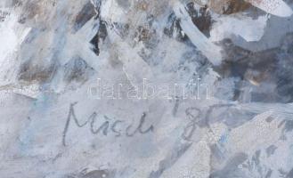 Misch Ádám (1935-1995): Megint és újra, 1985. Vegyes technika, papír, jelezve középen lent. Üvegezet...