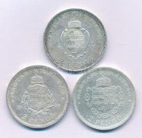 1935. 2P Ag "Pázmány" + 2P Ag "Rákóczi" + 1936. 2P Ag "Liszt Ferenc" - "Pázmány-sor" T:AU,XF patina Hungary 1935. 2 Pengő Ag "Pázmány" + 2 Pengő Ag "Rákóczi" + 1936. 2 Pengő Ag "Liszt Ferenc" - "Pázmány-series" C:AU,XF patina Adamo P7.1, P7.2, P7.3, Krause KM#513, KM#514, KM#515