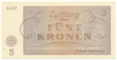 Német Harmadik Birodalom / Cseh-Morva Protektorátus / Theresienstadt gettó 1943. január 1. 5K "...