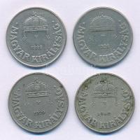 1926-1940. 50f Cu-Ni (4xklf) teljes sor T:VF,F patina Adamo P5