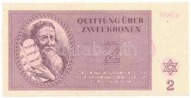 Német Harmadik Birodalom / Cseh-Morva Protektorátus / Theresienstadt gettó 1943. január 1. 2K "A009" helyi pénz T:AU German Third Reich / Protectorate of Bohemia and Moravia / Theresienstadt ghetto 1st January 1943. 2 Kronen "A009" local paper money C:AU
