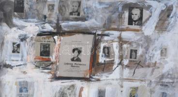 Misch Ádám (1935-1995): Profán ikonosztáz (Bulgária II), 1985 körül. Vegyes technika, papír, jelzett...